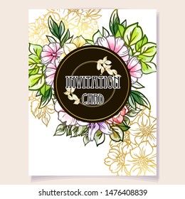 Romantic wedding invitation card suite. Wedding, marriage, bridal, birthday, Valentine's day.
