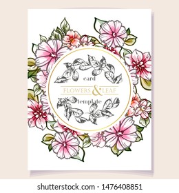 Romantic wedding invitation card suite. Wedding, marriage, bridal, birthday, Valentine's day.