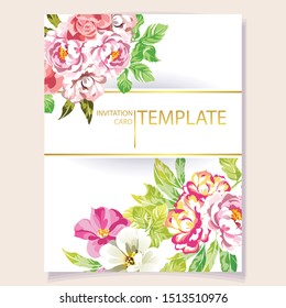 Romantic wedding invitation card suite. Wedding, marriage, bridal, birthday, Valentine's day.