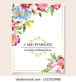 Romantic wedding invitation card suite. Wedding, marriage, bridal, birthday, Valentine's day.