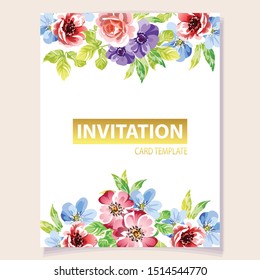Romantic wedding invitation card suite. Wedding, marriage, bridal, birthday, Valentine's day.