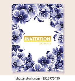 Romantic wedding invitation card suite. Wedding, marriage, bridal, birthday, Valentine's day.