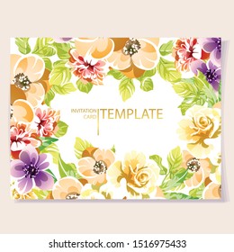 Romantic wedding invitation card suite. Wedding, marriage, bridal, birthday, Valentine's day.