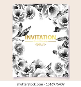 Romantic wedding invitation card suite. Wedding, marriage, bridal, birthday, Valentine's day.