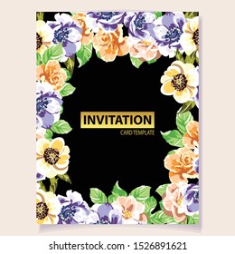 Romantic wedding invitation card suite. Wedding, marriage, bridal, birthday, Valentine's day.