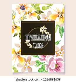 Romantic wedding invitation card suite. Wedding, marriage, bridal, birthday, Valentine's day.