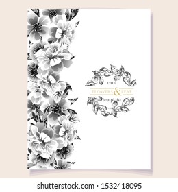 Romantic wedding invitation card suite. Wedding, marriage, bridal, birthday, Valentine's day.