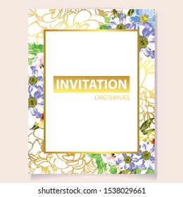Romantic wedding invitation card suite. Wedding, marriage, bridal, birthday, Valentine's day.