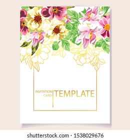 Romantic wedding invitation card suite. Wedding, marriage, bridal, birthday, Valentine's day.