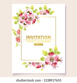 Romantic wedding invitation card suite. Wedding, marriage, bridal, birthday, Valentine's day.