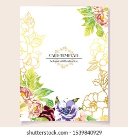 Romantic wedding invitation card suite. Wedding, marriage, bridal, birthday, Valentine's day.