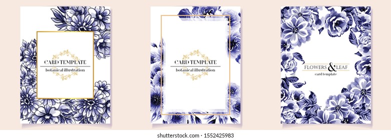 Romantic wedding invitation card suite. Wedding, marriage, bridal, birthday, Valentine's day.