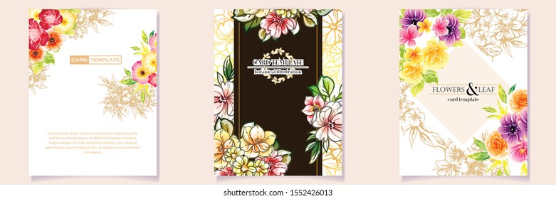 Romantic wedding invitation card suite. Wedding, marriage, bridal, birthday, Valentine's day.