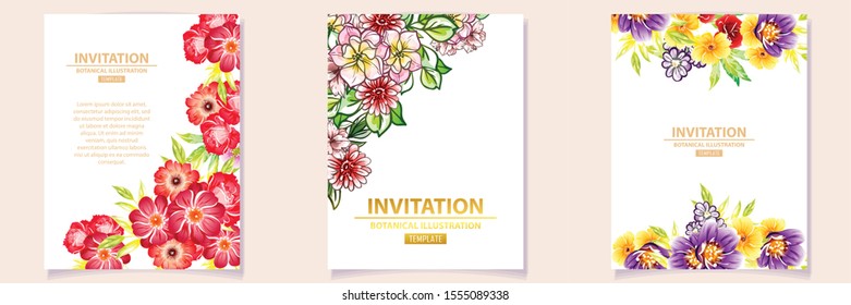 Romantic wedding invitation card suite. Wedding, marriage, bridal, birthday, Valentine's day.