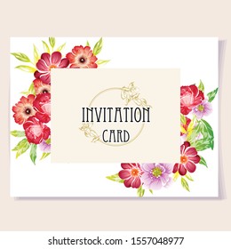 Romantic wedding invitation card suite. Wedding, marriage, bridal, birthday, Valentine's day.