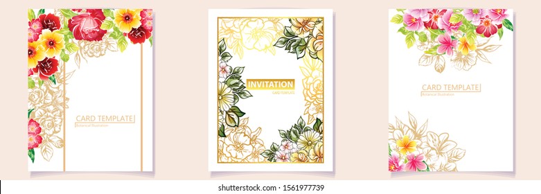 Romantic wedding invitation card suite. Wedding, marriage, bridal, birthday, Valentine's day.