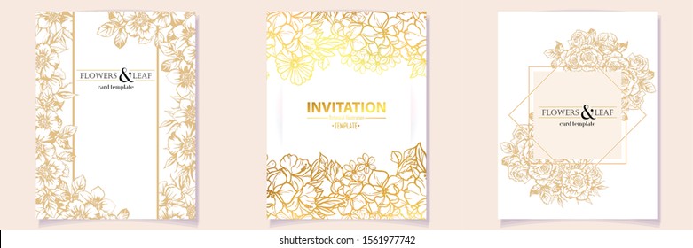 Romantic wedding invitation card suite. Wedding, marriage, bridal, birthday, Valentine's day.