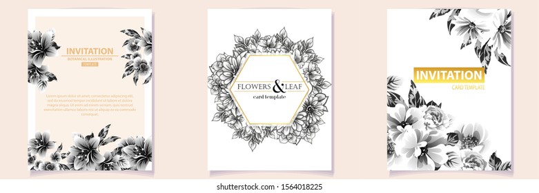 Romantic wedding invitation card suite. Wedding, marriage, bridal, birthday, Valentine's day.