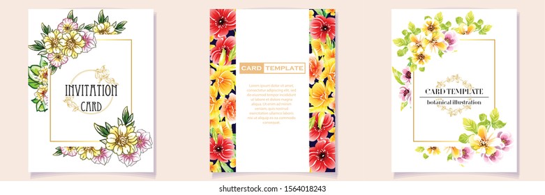 Romantic wedding invitation card suite. Wedding, marriage, bridal, birthday, Valentine's day.