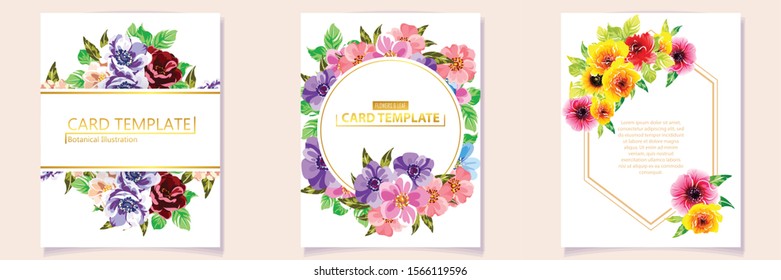 Romantic wedding invitation card suite. Wedding, marriage, bridal, birthday, Valentine's day.