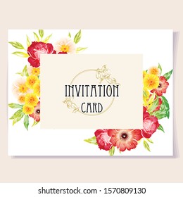 Romantic wedding invitation card suite. Wedding, marriage, bridal, birthday, Valentine's day.