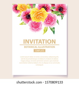 Romantic wedding invitation card suite. Wedding, marriage, bridal, birthday, Valentine's day.