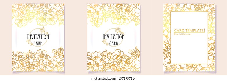 Romantic wedding invitation card suite. Wedding, marriage, bridal, birthday, Valentine's day.