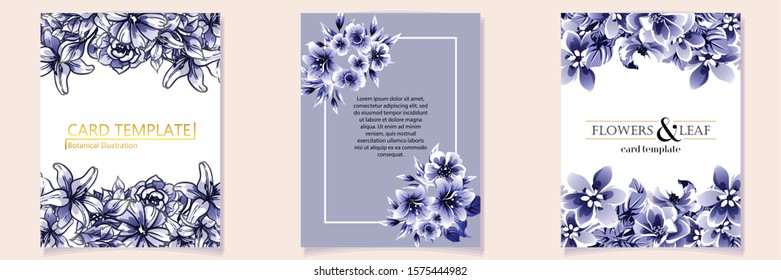 Romantic wedding invitation card suite. Wedding, marriage, bridal, birthday, Valentine's day.