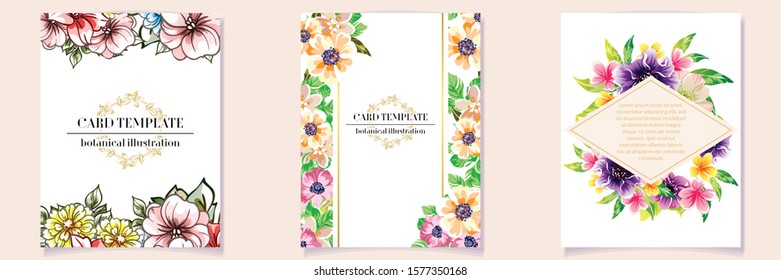 Romantic wedding invitation card suite. Wedding, marriage, bridal, birthday, Valentine's day.