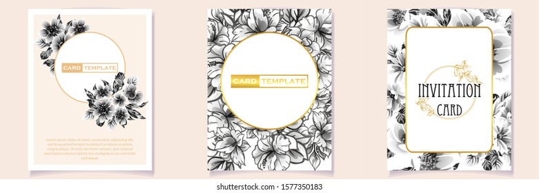 Romantic wedding invitation card suite. Wedding, marriage, bridal, birthday, Valentine's day.