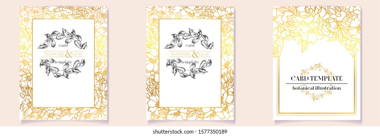 Romantic wedding invitation card suite. Wedding, marriage, bridal, birthday, Valentine's day.