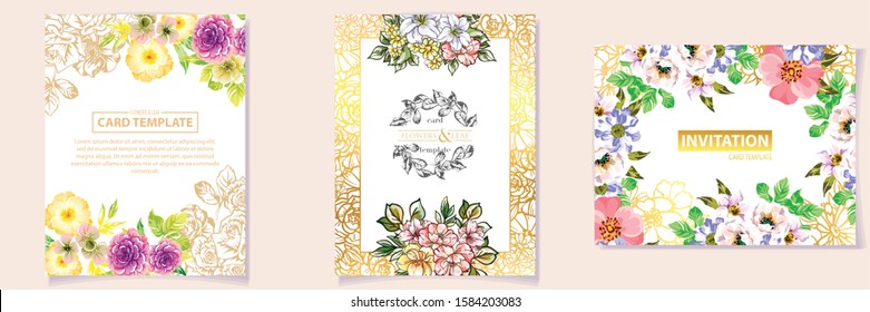 Romantic wedding invitation card suite. Wedding, marriage, bridal, birthday, Valentine's day.