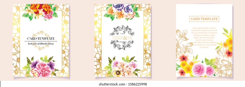 Romantic wedding invitation card suite. Wedding, marriage, bridal, birthday, Valentine's day.