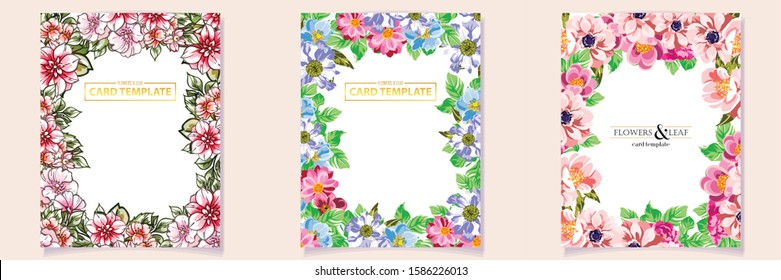 Romantic wedding invitation card suite. Wedding, marriage, bridal, birthday, Valentine's day.