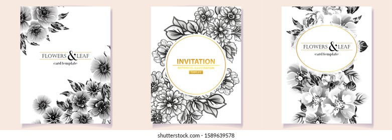 Romantic wedding invitation card suite. Wedding, marriage, bridal, birthday, Valentine's day.