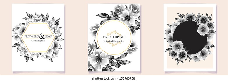 Romantic wedding invitation card suite. Wedding, marriage, bridal, birthday, Valentine's day.