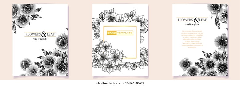 Romantic wedding invitation card suite. Wedding, marriage, bridal, birthday, Valentine's day.