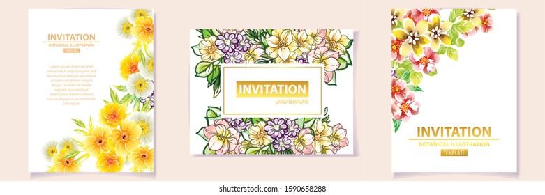 Romantic wedding invitation card suite. Wedding, marriage, bridal, birthday, Valentine's day.