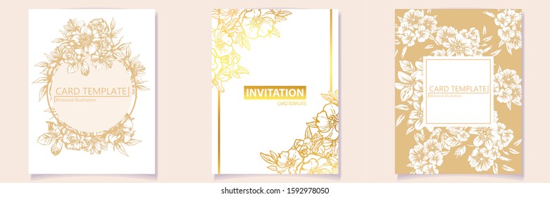 Romantic wedding invitation card suite. Wedding, marriage, bridal, birthday, Valentine's day.