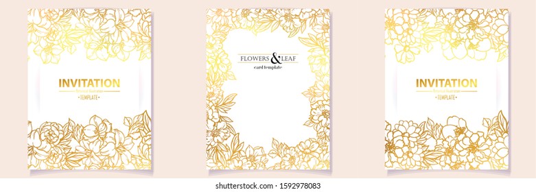 Romantic wedding invitation card suite. Wedding, marriage, bridal, birthday, Valentine's day.