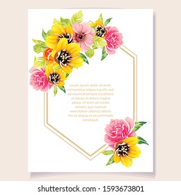 Romantic wedding invitation card suite. Wedding, marriage, bridal, birthday, Valentine's day.