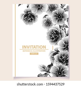 Romantic wedding invitation card suite. Wedding, marriage, bridal, birthday, Valentine's day.