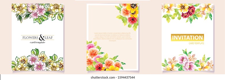 Romantic wedding invitation card suite. Wedding, marriage, bridal, birthday, Valentine's day.