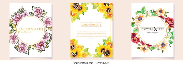 Romantic wedding invitation card suite. Wedding, marriage, bridal, birthday, Valentine's day.