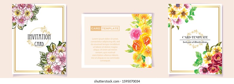 Romantic wedding invitation card suite. Wedding, marriage, bridal, birthday, Valentine's day.