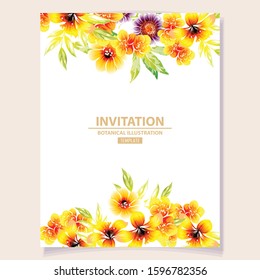 Romantic wedding invitation card suite. Wedding, marriage, bridal, birthday, Valentine's day.