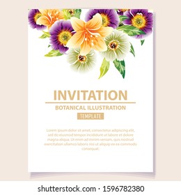 Romantic wedding invitation card suite. Wedding, marriage, bridal, birthday, Valentine's day.