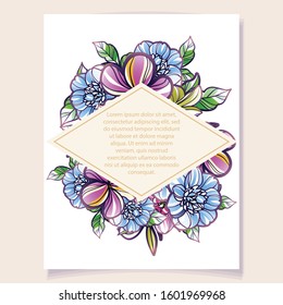 Romantic wedding invitation card suite. Wedding, marriage, bridal, birthday, Valentine's day.