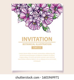 Romantic wedding invitation card suite. Wedding, marriage, bridal, birthday, Valentine's day.