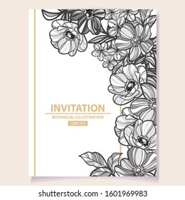 Romantic wedding invitation card suite. Wedding, marriage, bridal, birthday, Valentine's day.